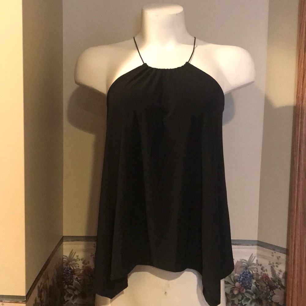 NWT EXPRESS Black Silky Halter Top